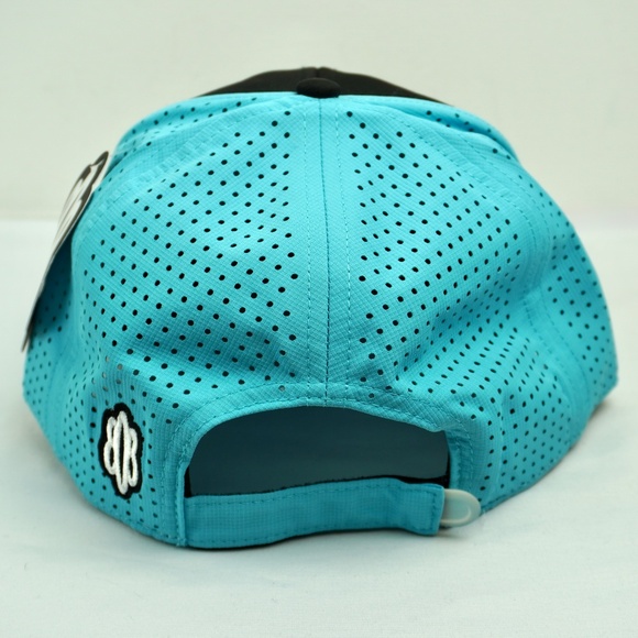 808 Clothing Co Maui Hawaii Small Islands Running Hat Mesh Turquoise Blue Black - Picture 2 of 6
